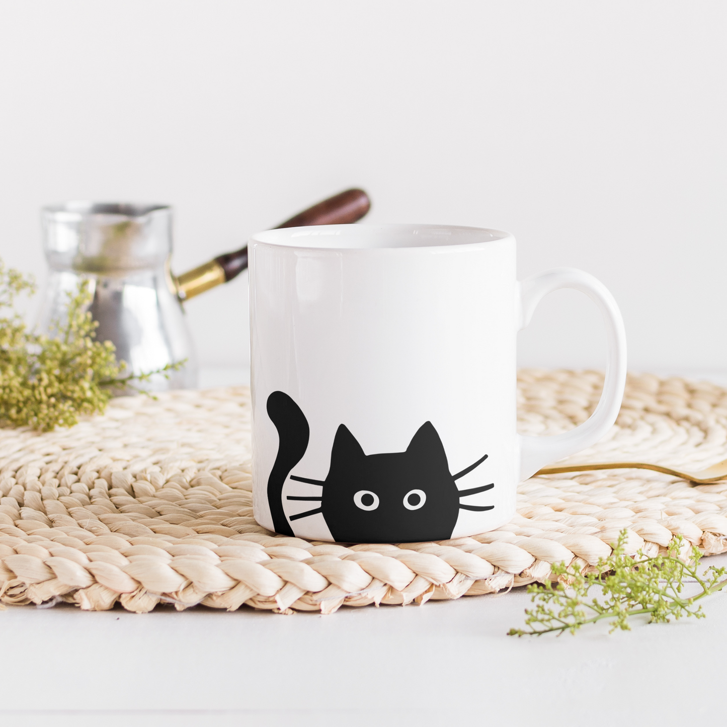 Taza gatito asomado