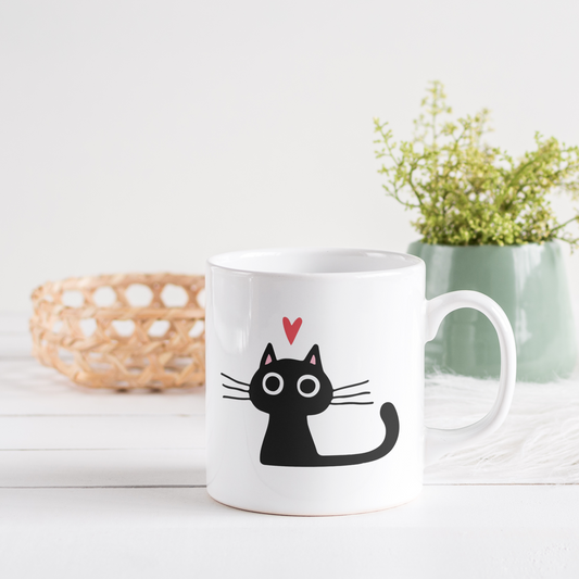 Taza gatito corazón